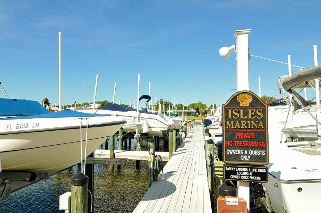 community marina with water and electric