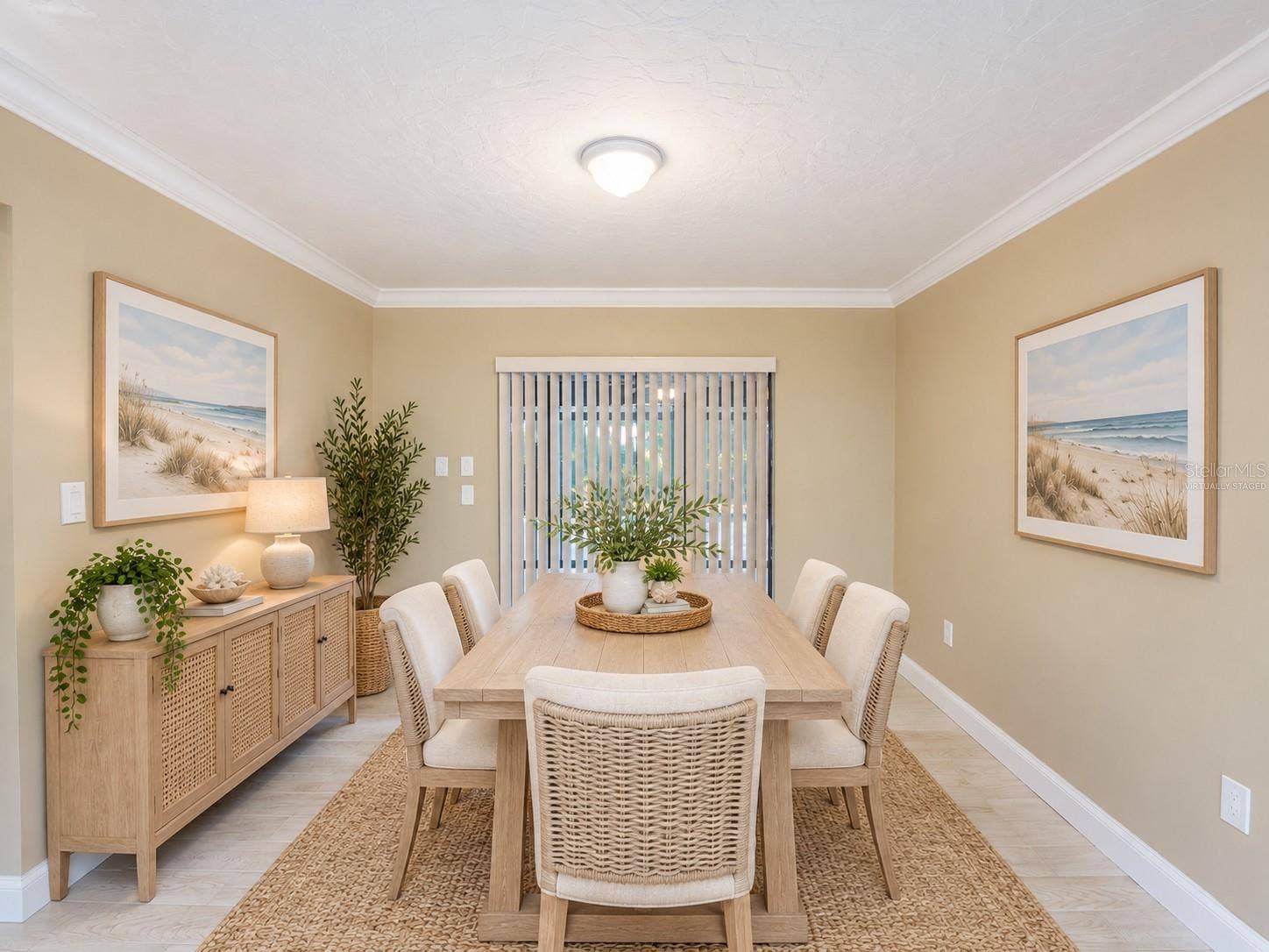 virtually staged dining room