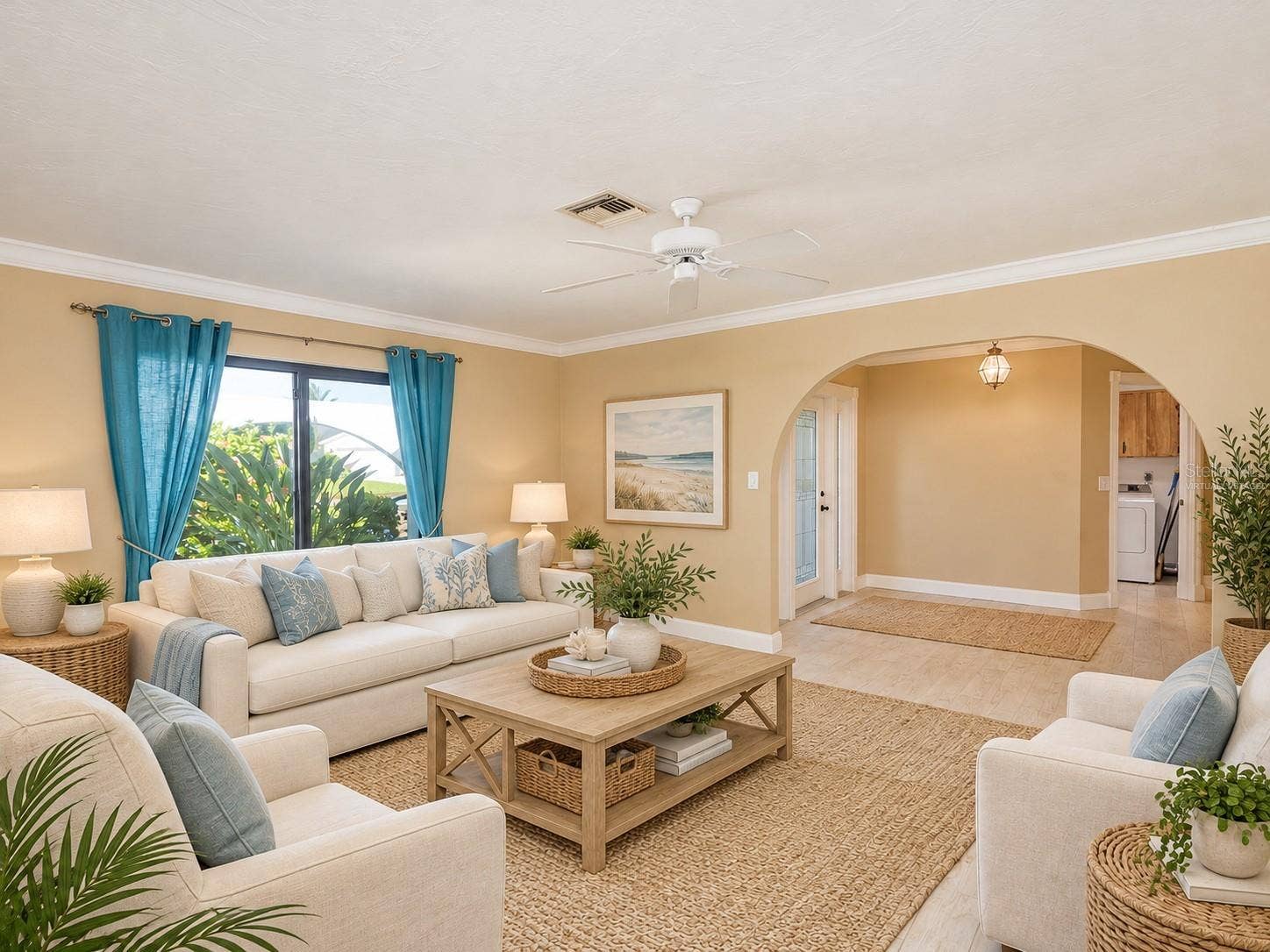 virtually staged living room