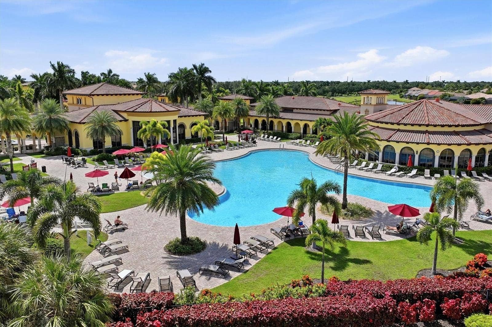 19946 BENISSIMO DRIVE, Venice, FL 34293 Aerial of Clubhouse-Heated Salt-Water Community Pool