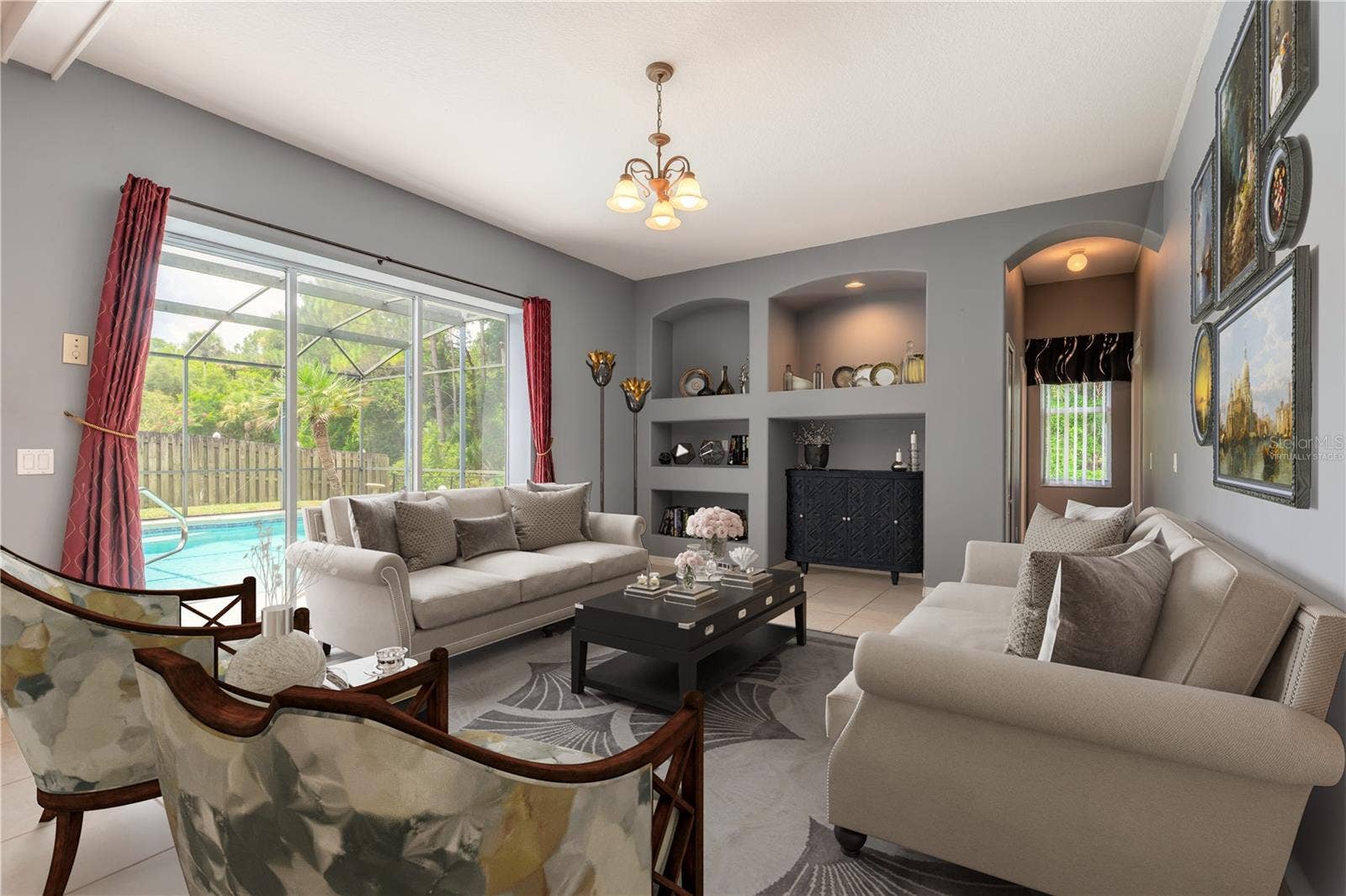 Family Room Virtually Staged