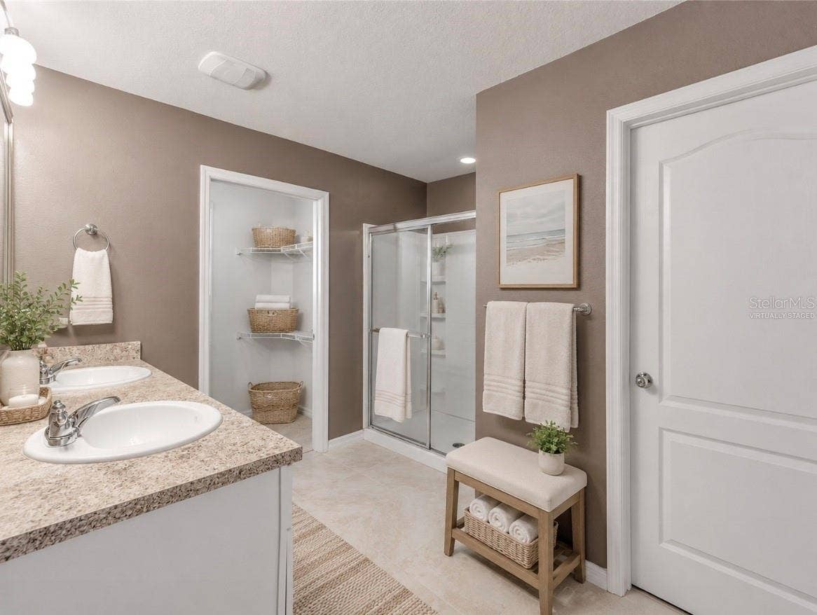 Virtually Staged Primary Bathroom