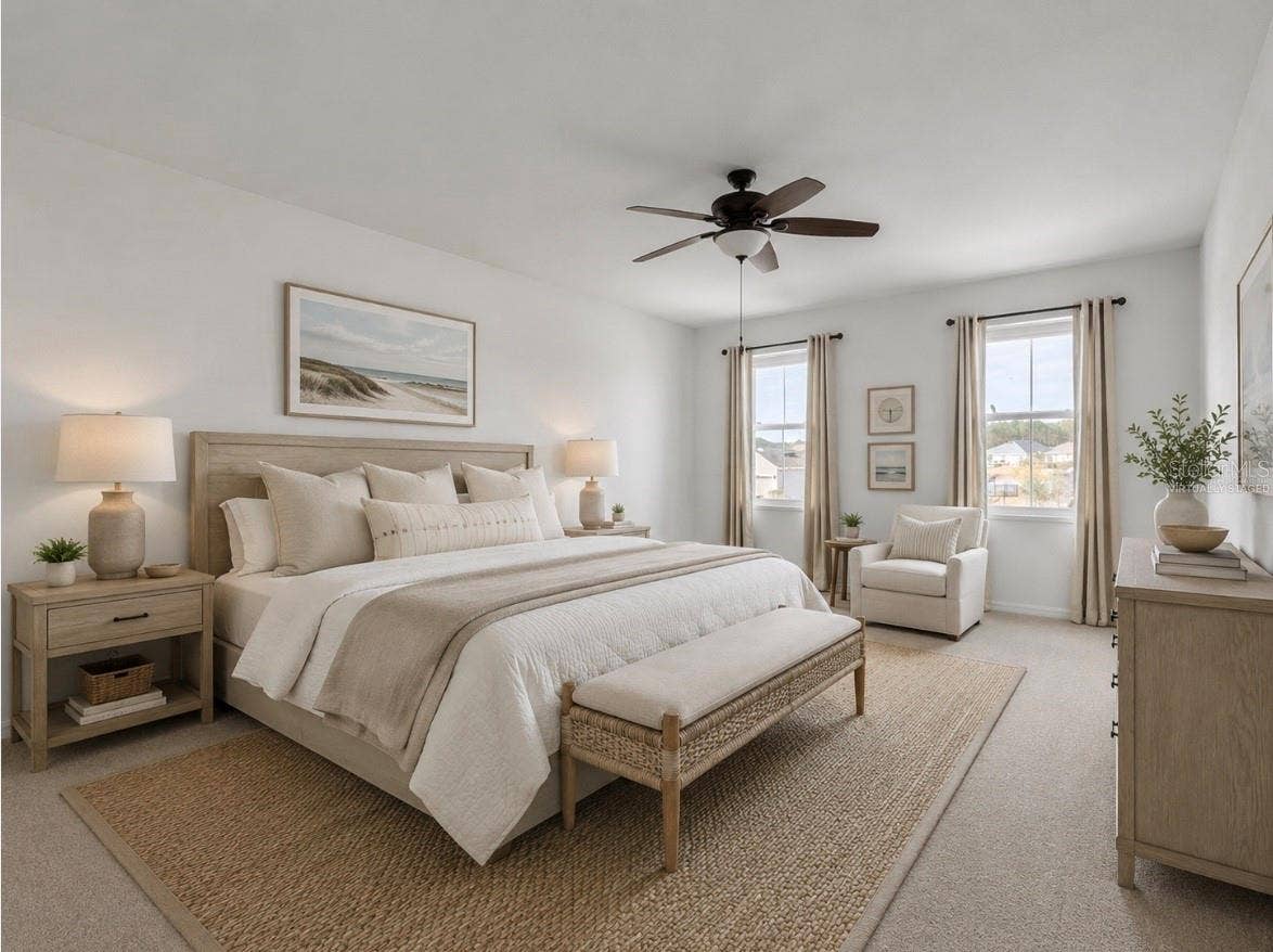 Virtually Staged Primary bedroom