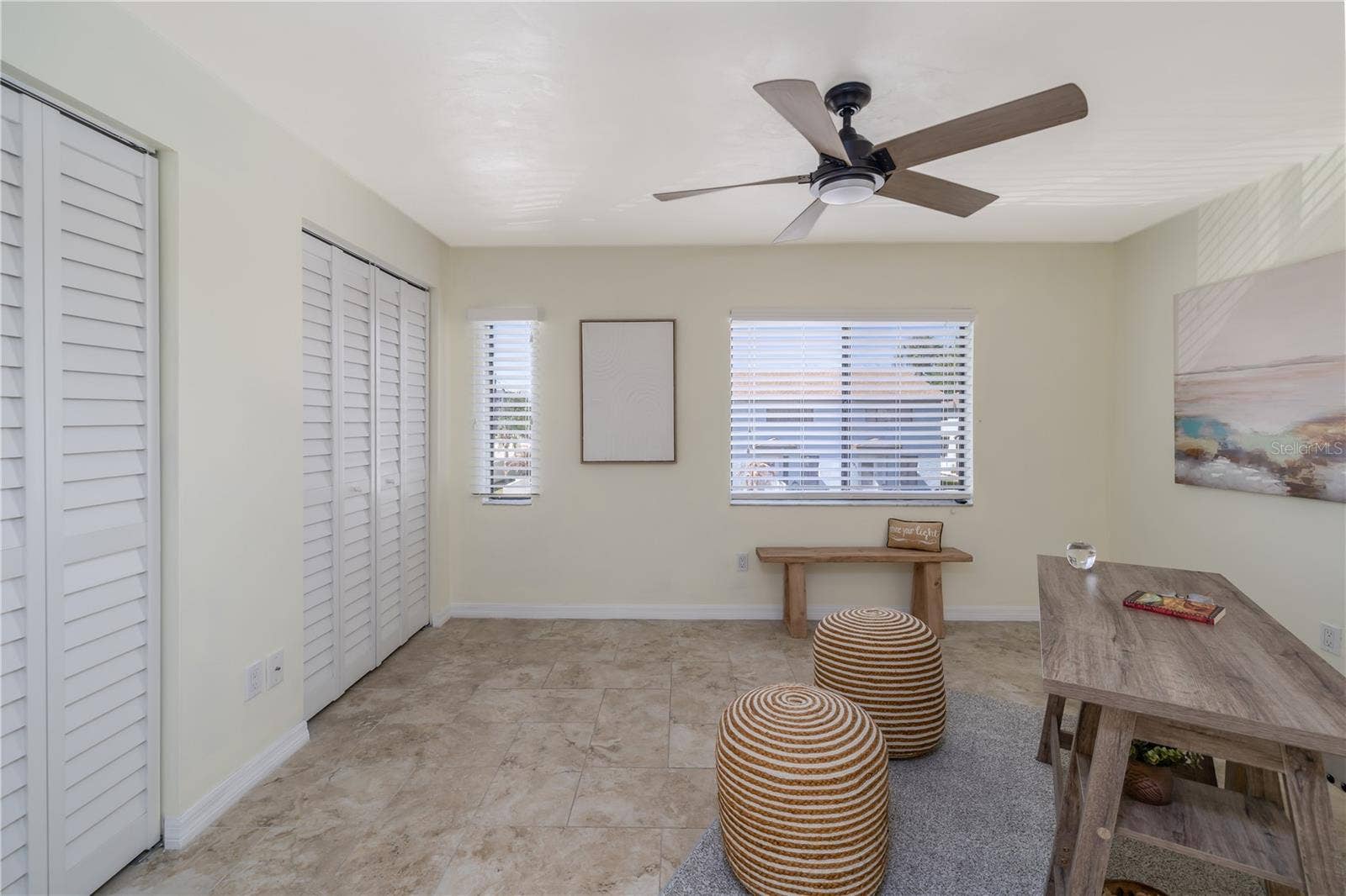 2nd bedroom staged as an office