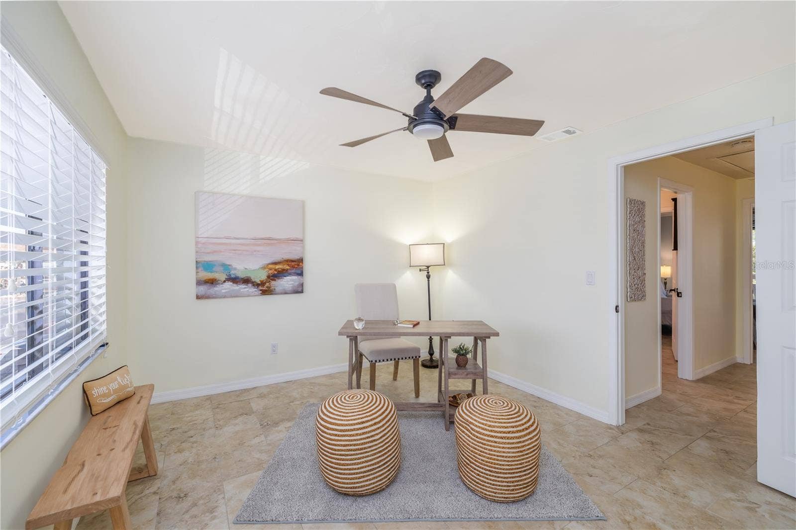 2nd bedroom staged as an office