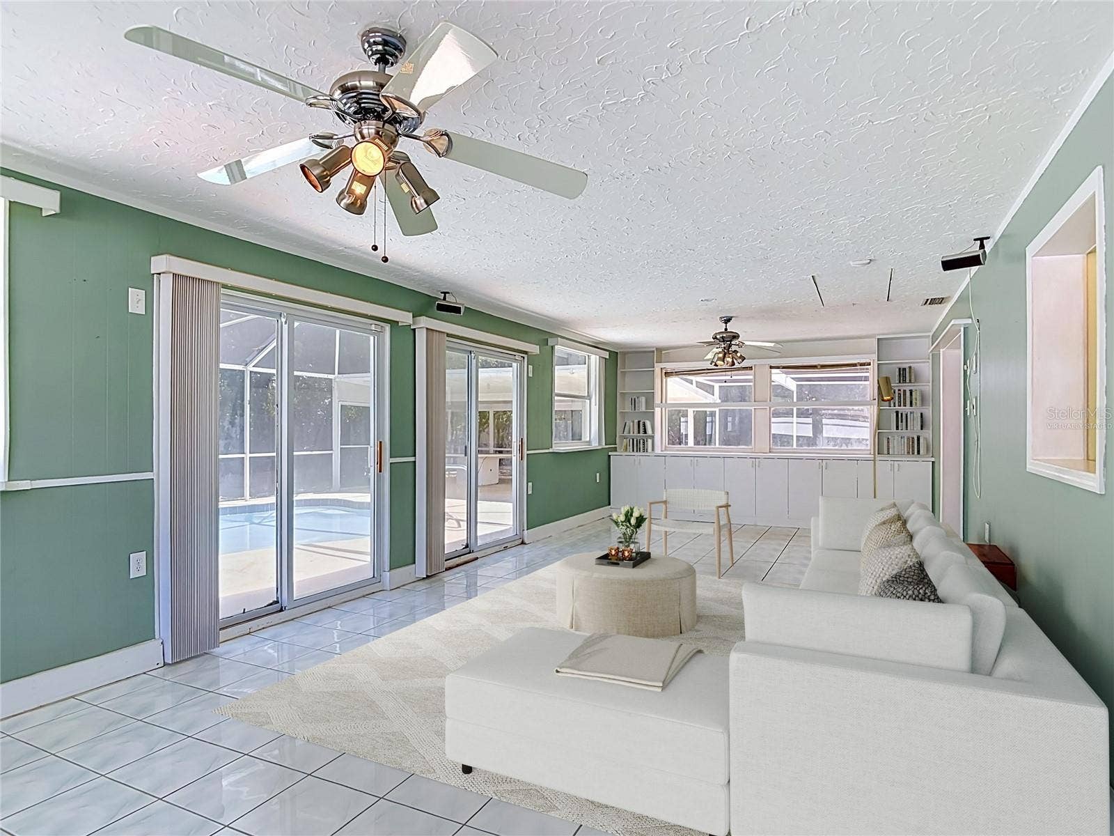 virtually staged Florida room