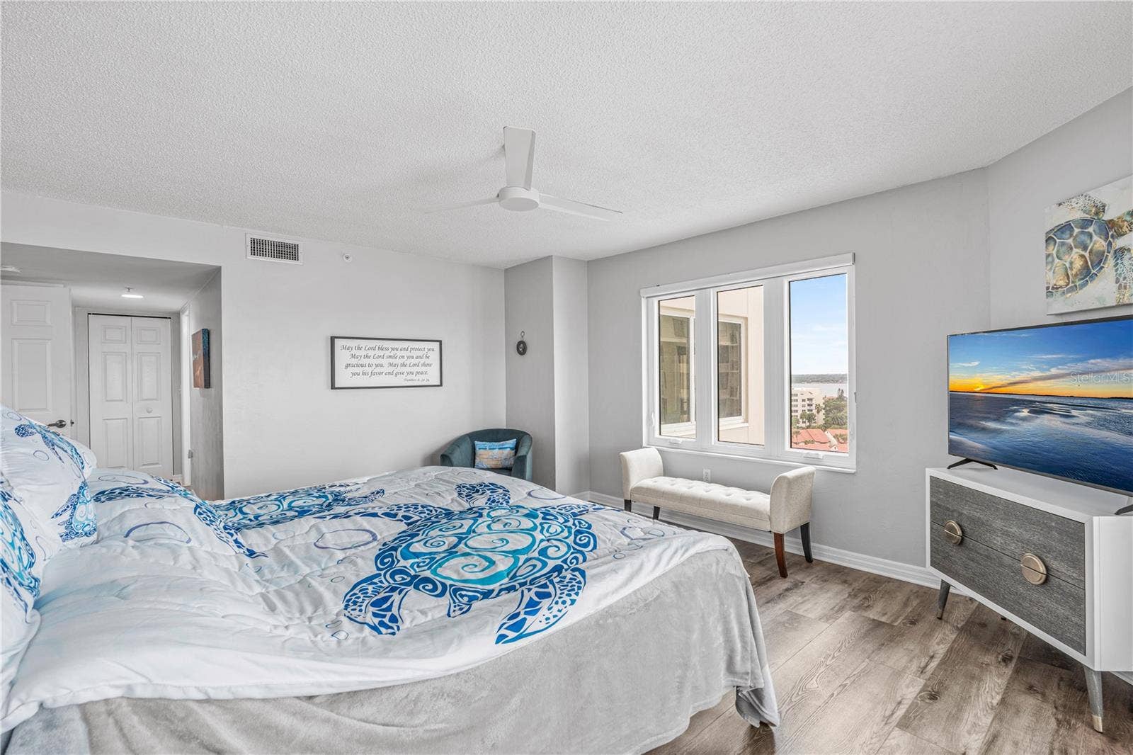 2967 S ATLANTIC AVENUE, #903, Daytona Beach Shores, FL 32118 Primary Bedroom with Triple Window Views