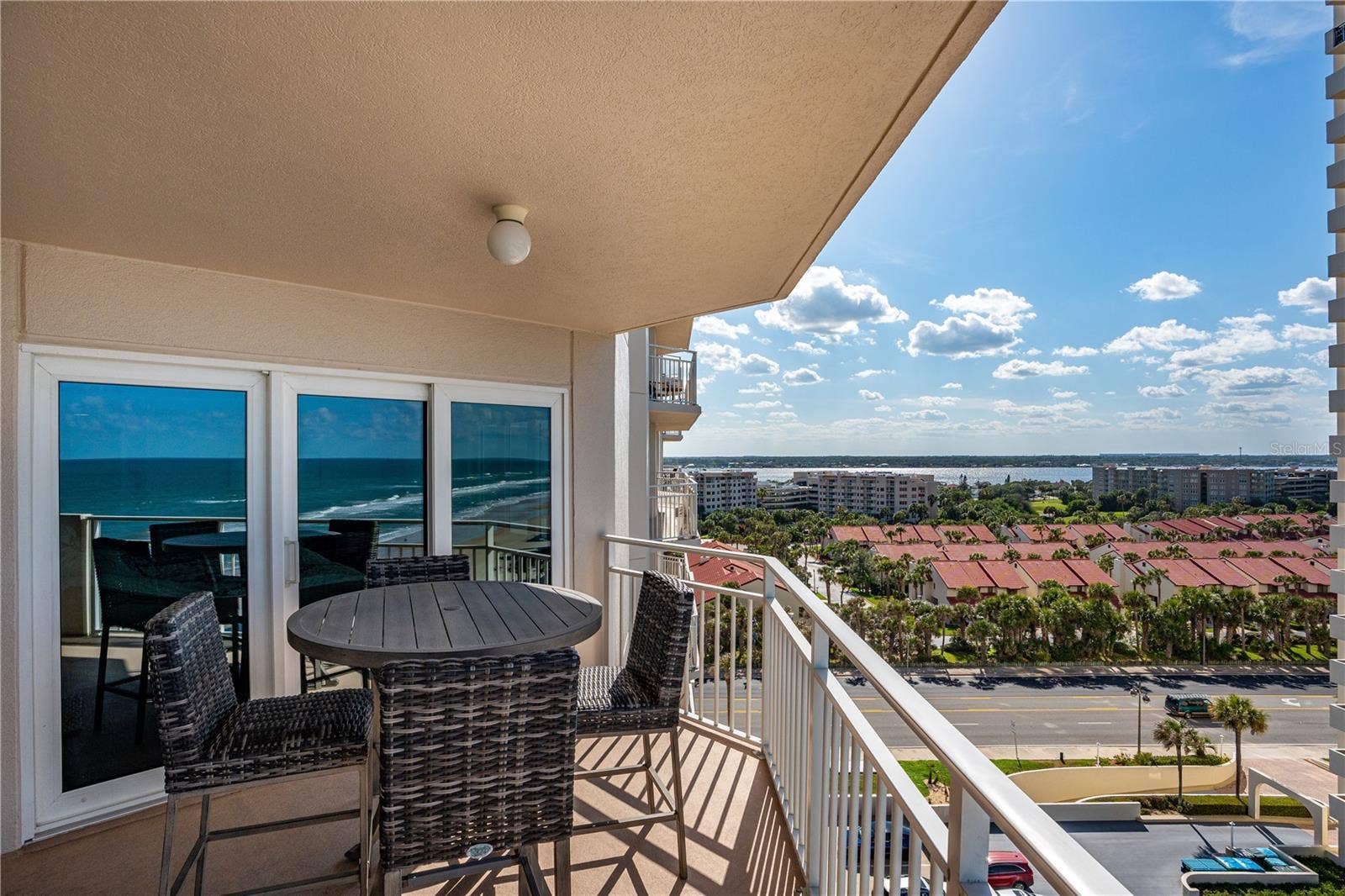2967 S ATLANTIC AVENUE, #903, Daytona Beach Shores, FL 32118 NE end of balcony w/vies of Intracoastal, sliders to primary bed
