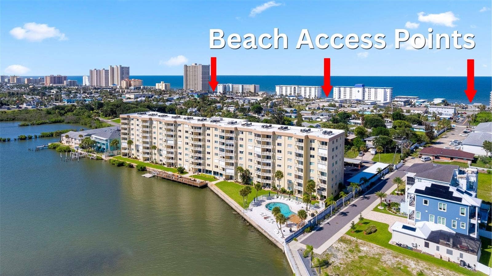 3606 S PENINSULA DRIVE, #103, Port Orange, FL 32127 Multiple walking or driving beach access just 3 blocks due east.