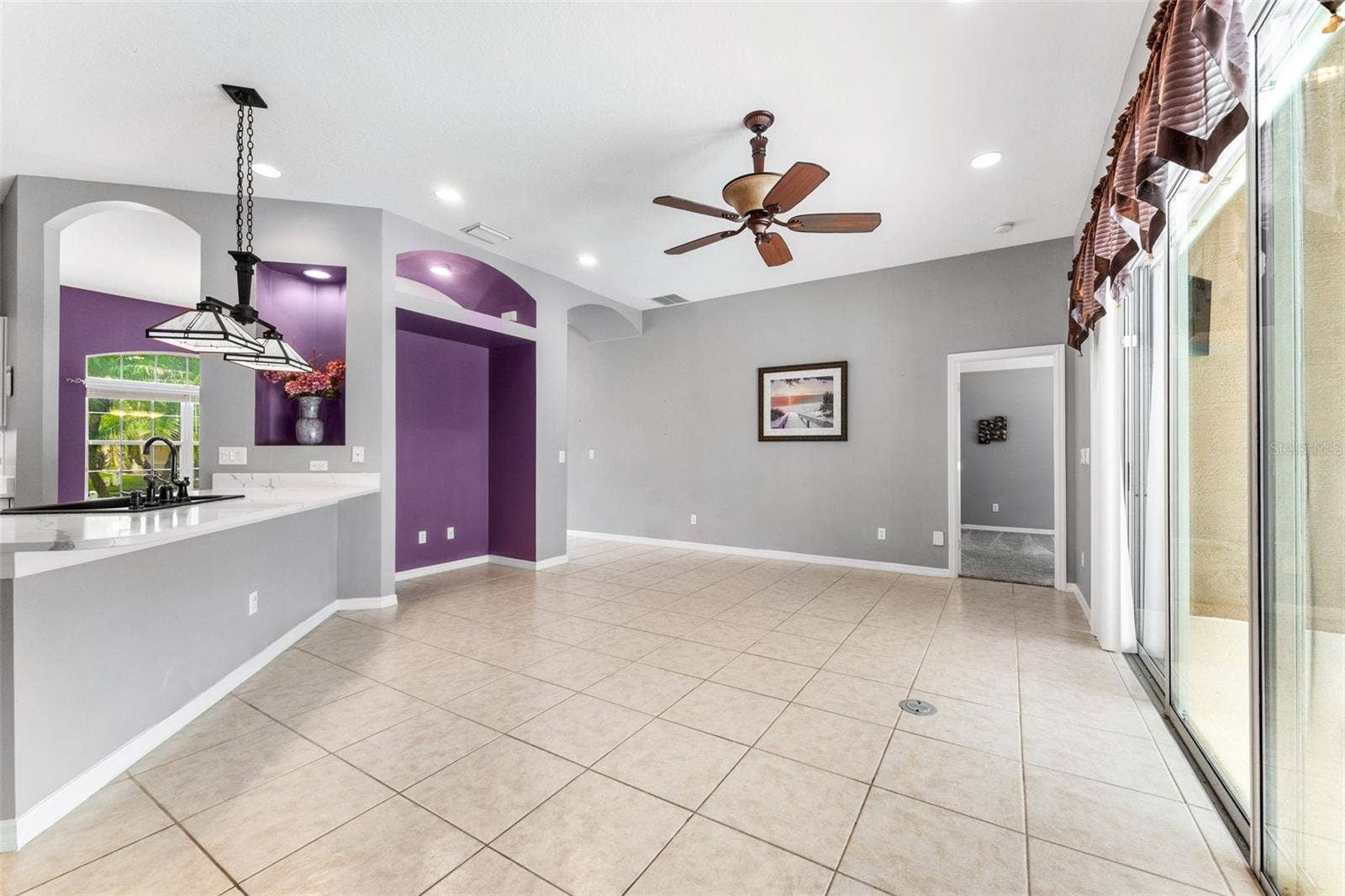 Primary Bdrm off Great room.
