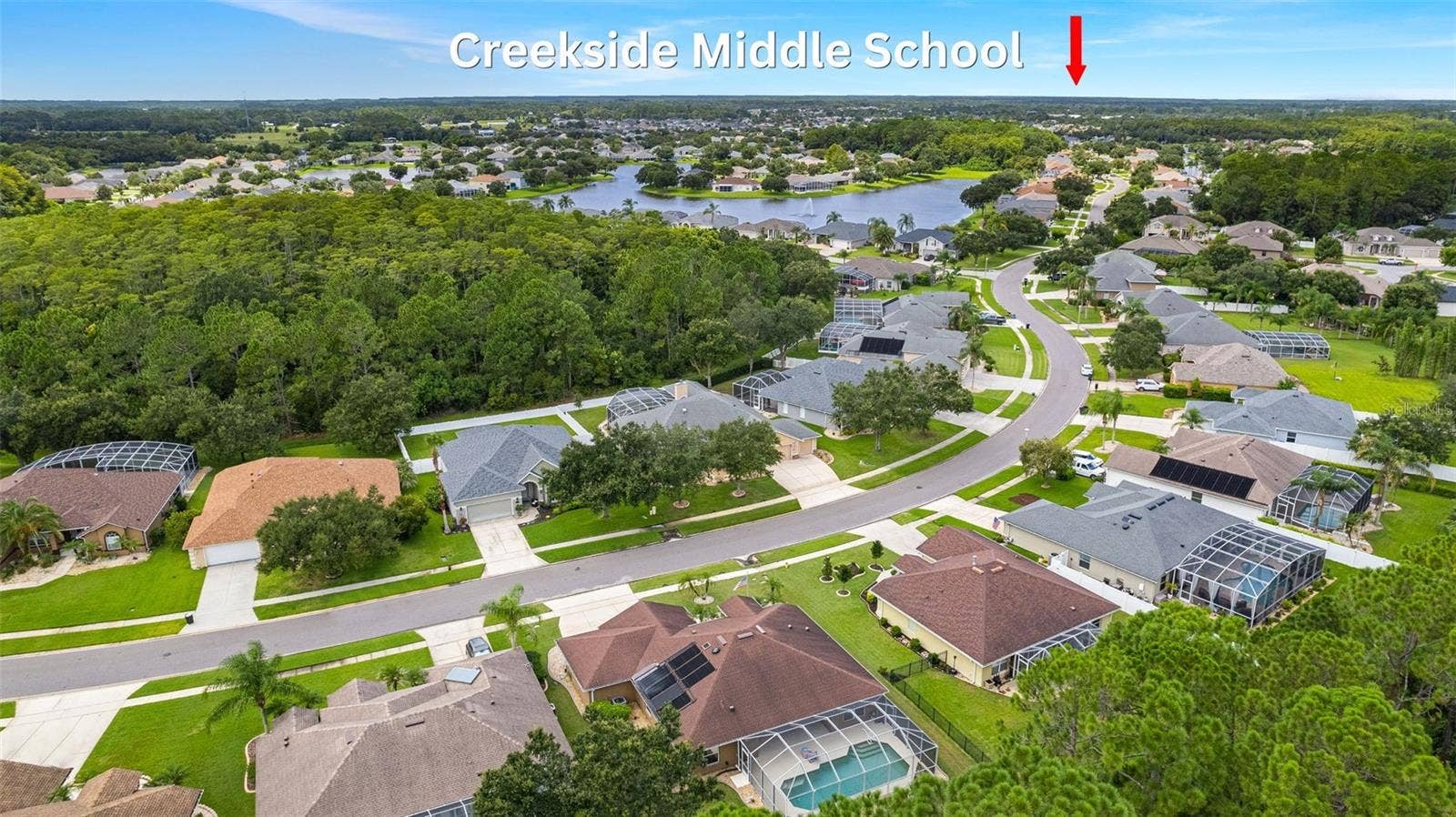 Creekside Middle School at Community entrance.