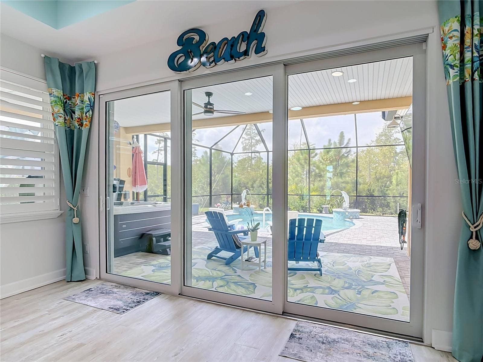 213 BLUE STARFISH PLACE, Daytona Beach, FL 32124 View of Pool from Living Room