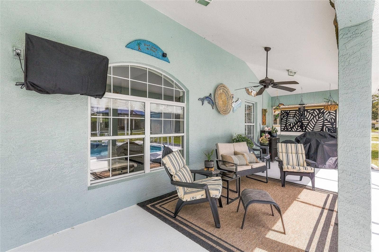 6209 MORNING DRIVE, Port Orange, FL 32127 Covered Lanai w/TV