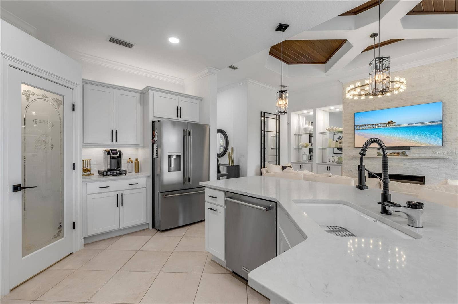 189 ASPEN WAY, Palm Coast, FL 32137 Deep farmhouse style sink and walk-in pantry.