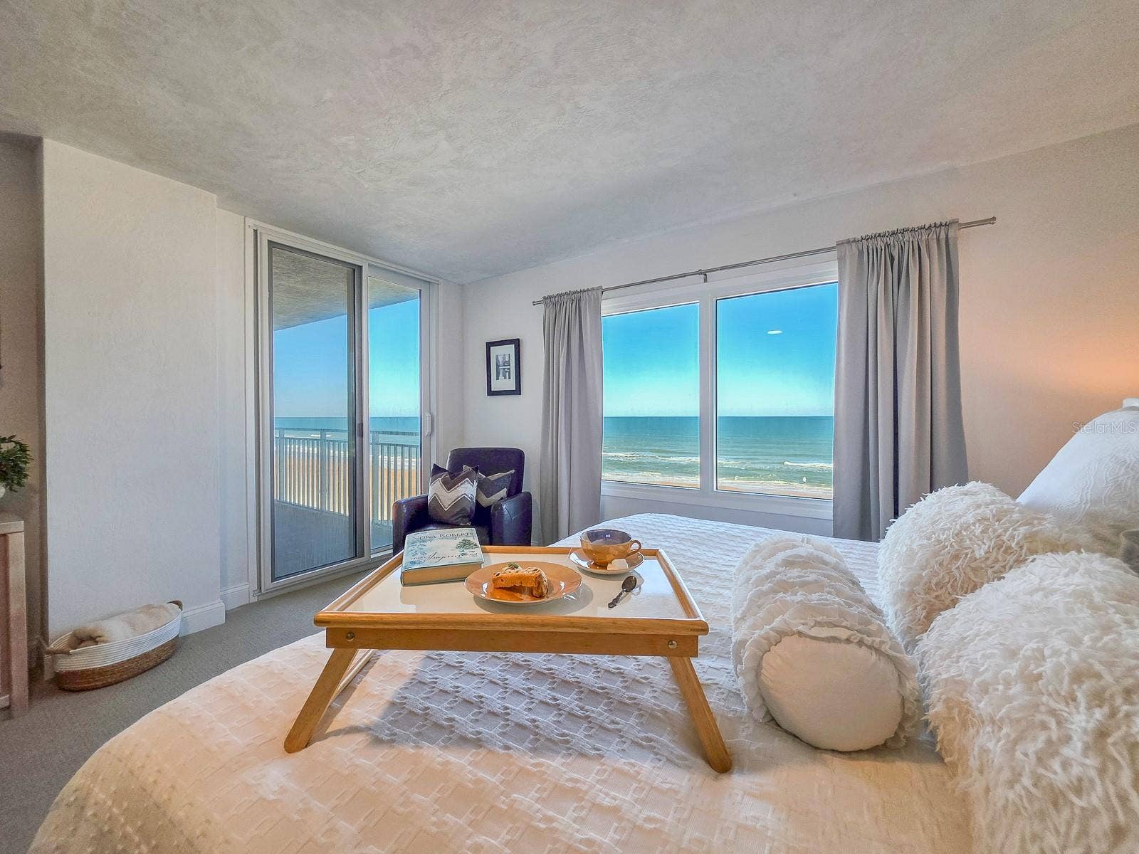 2545 S ATLANTIC AVENUE, #403, Daytona Beach Shores, FL 32118 Primary Suite with sparkeling ocean views.
