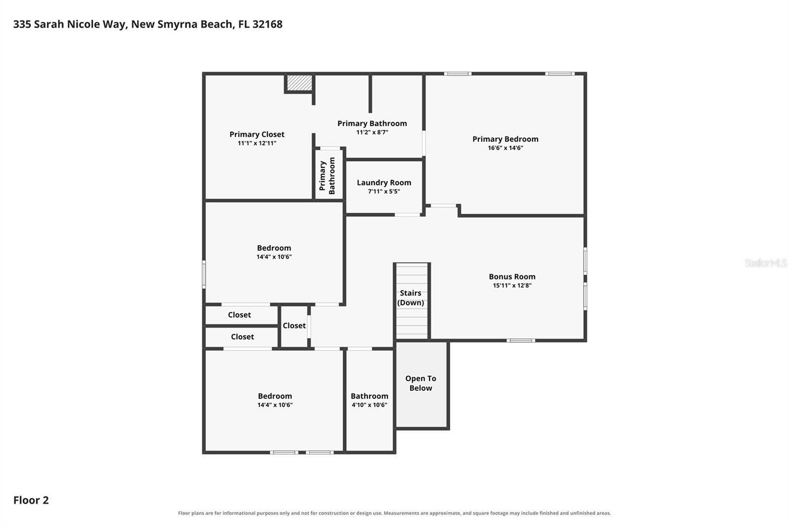 335 SARAH NICOLE WAY, New Smyrna Beach, FL 32168 2nd Floor Plan
