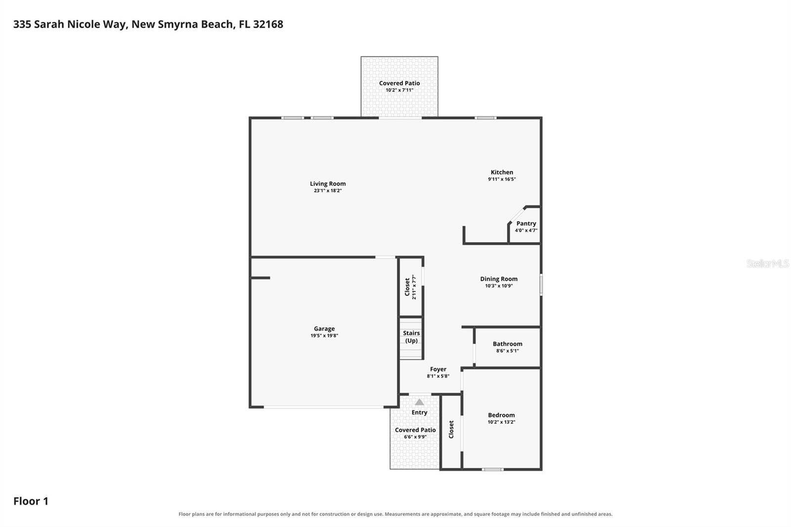 335 SARAH NICOLE WAY, New Smyrna Beach, FL 32168 1st Floor Plan