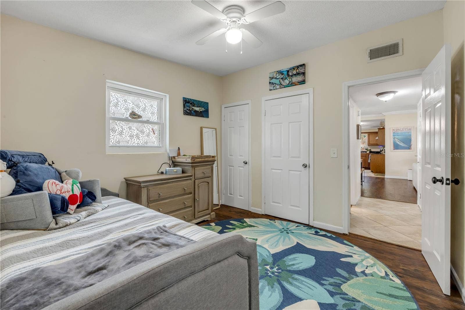 3929 S PENINSULA DRIVE, Port Orange, FL 32127 Alternate bedroom view showing the closet and room layout.