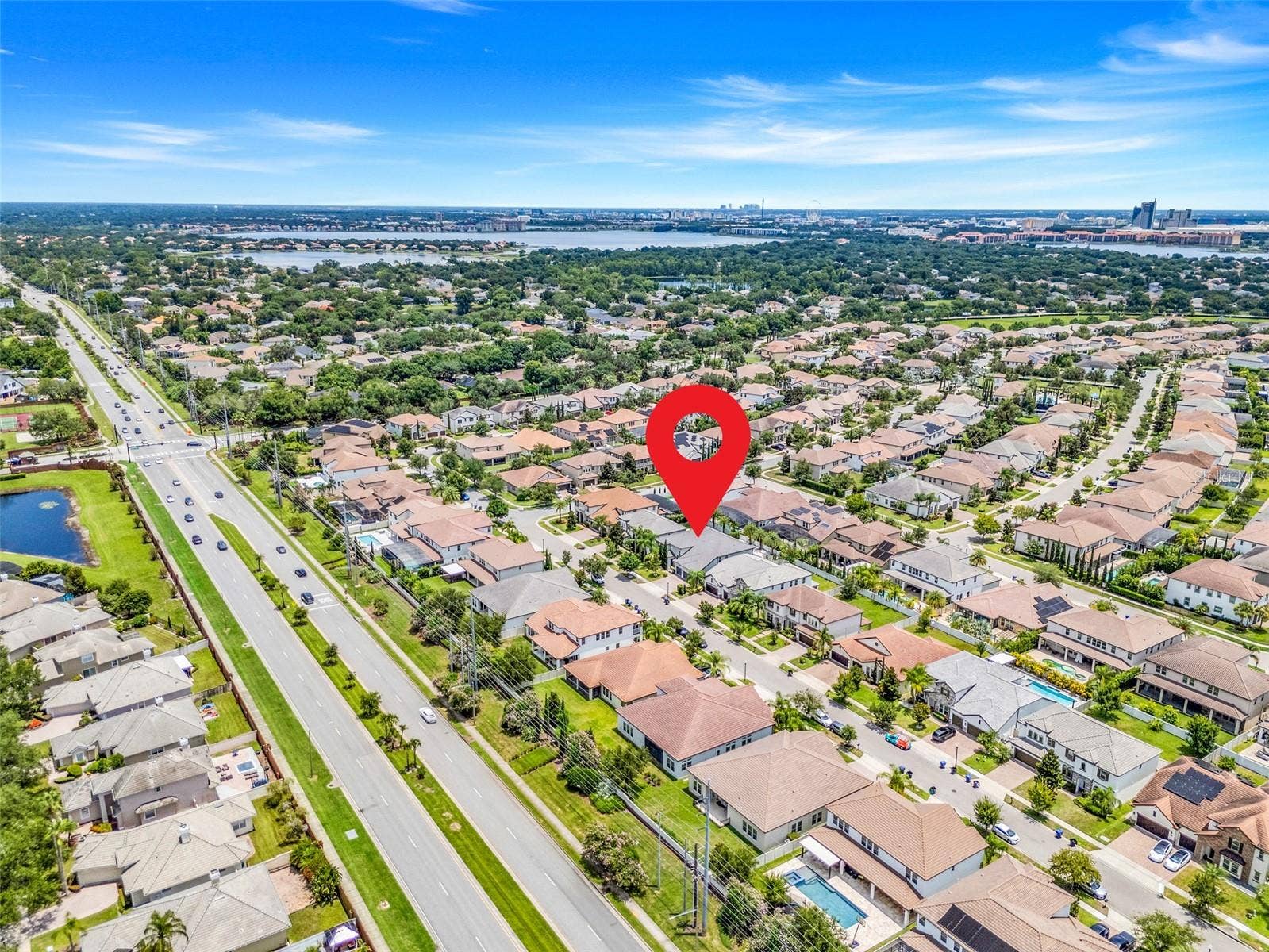7920 CHILTON DRIVE, Orlando, FL 32836 aerial shot locating the home