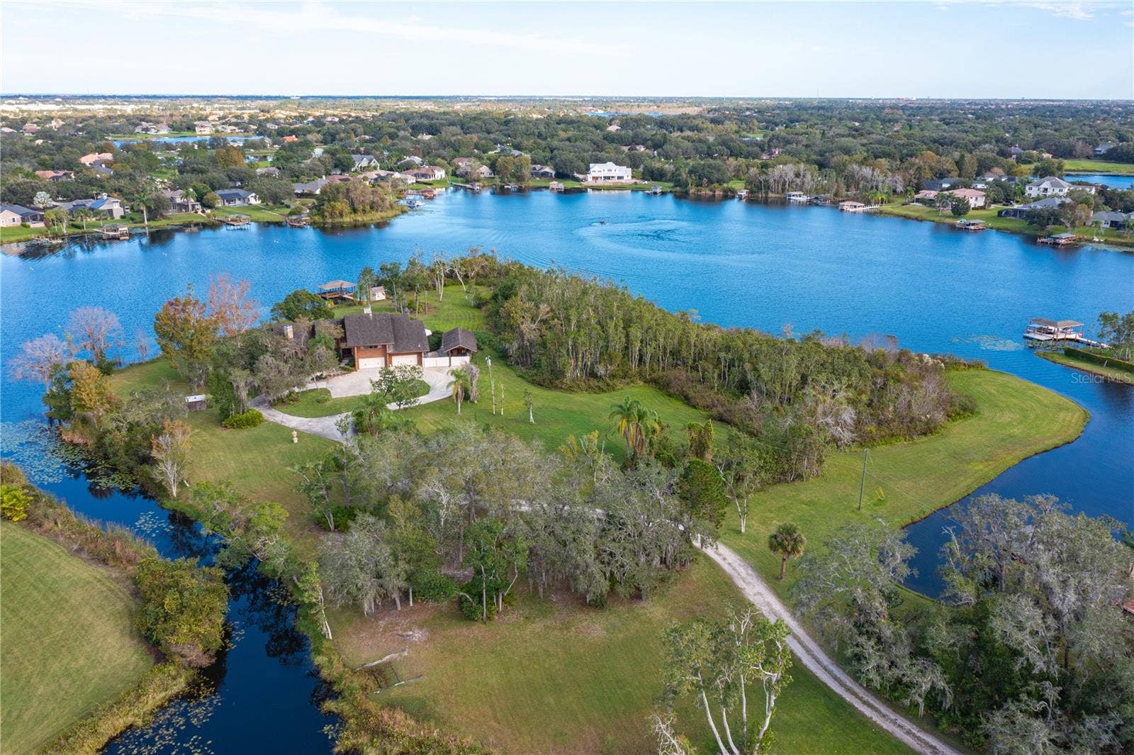 13377 LAKE BUTLER BOULEVARD, Winter Garden, FL 34787 Aerial of property w existing tear down home