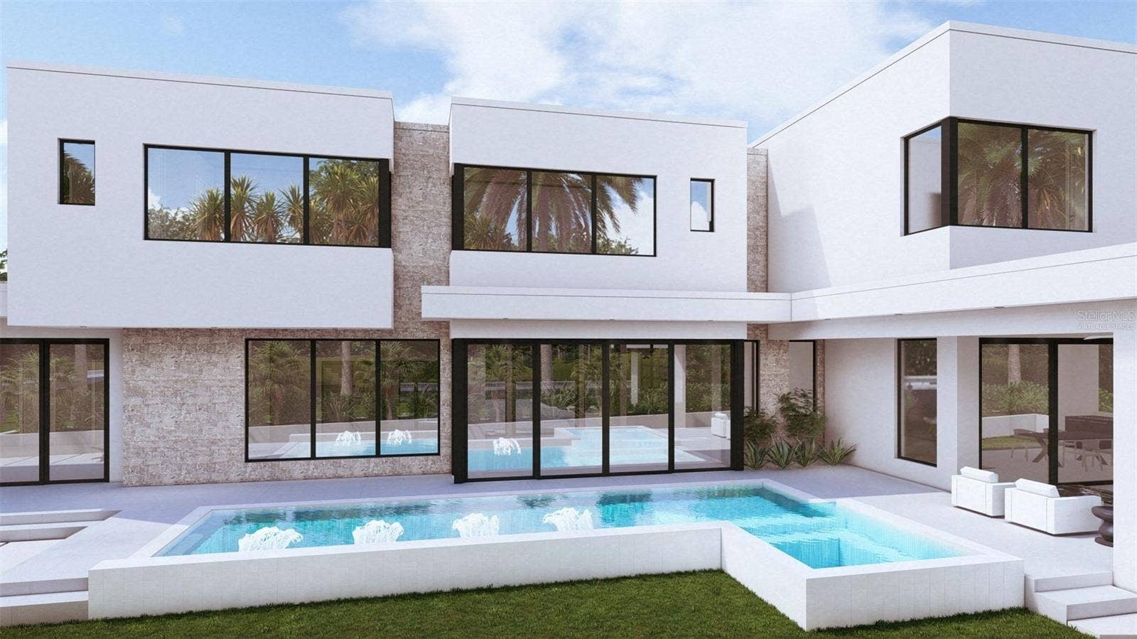 Pool View Rendering - Virtually Staged