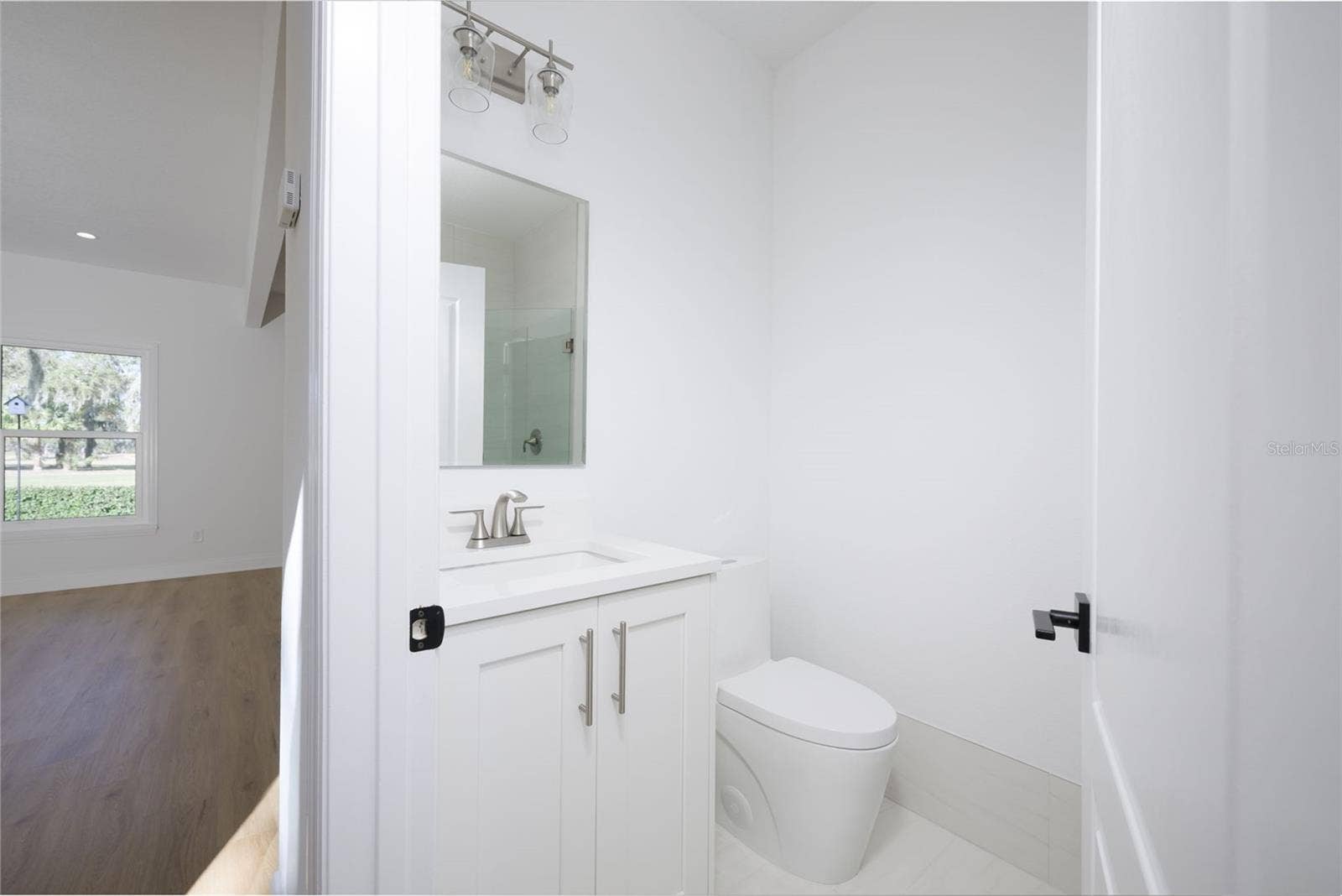 This is the downstairs guest bath with a walk-in shower.
