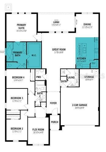 304 FREE RANGE DRIVE, Groveland, FL 34736 Rainwood Lot 53 Floorplan with Upgrades