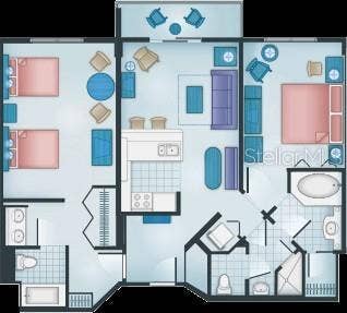 1960 BROADWAY, #100A, Lake Buena Vista, FL 32830 2-bedroom Floor Plan
