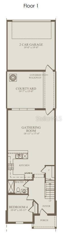 10130 HADLEY STREET, Orlando, FL 32829 Floor Plan - Floor One