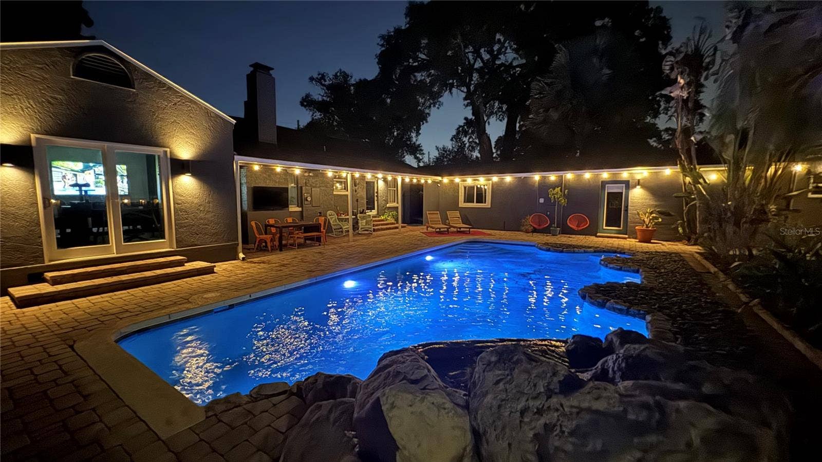 Night Pool View