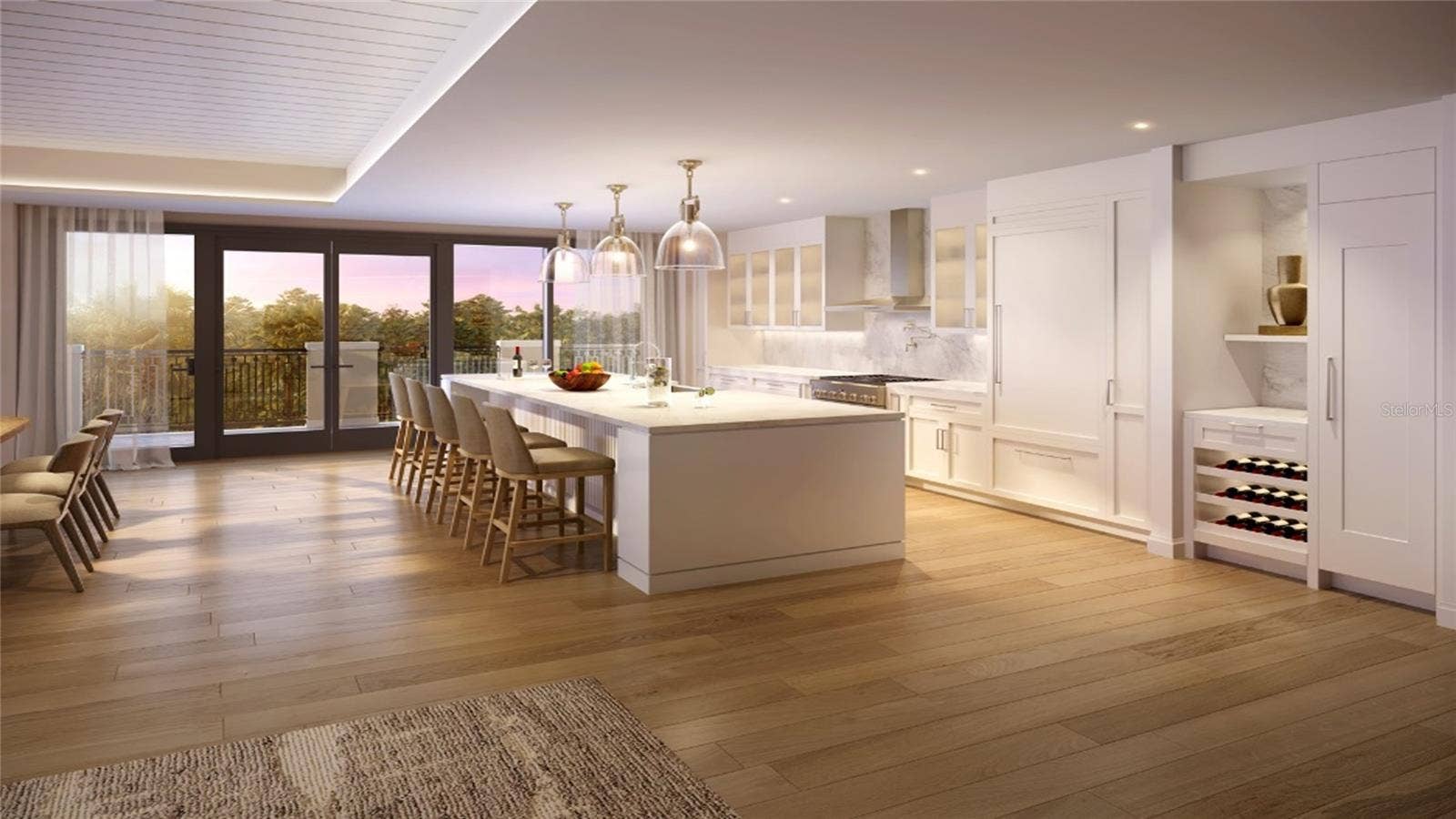 10160 AUTUMN MIST LANE, #205, Orlando, FL 32836 Artist Rendering. Custom frameless contemporary wood cabinetry with full-extension drawer glides, soft-close drawer and doors, complemented by under-cabinet lighting.