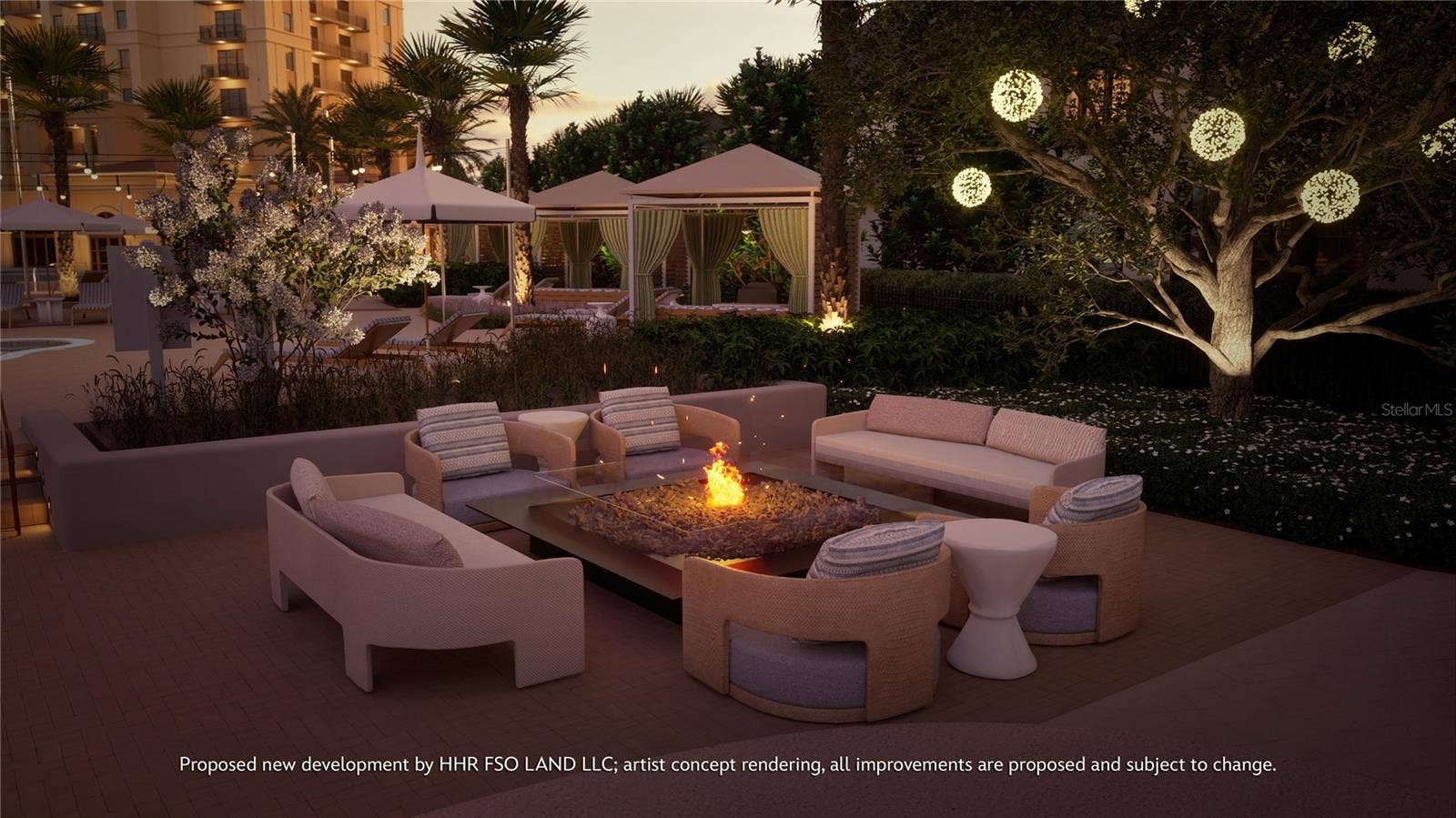 10160 AUTUMN MIST LANE, #800, Golden Oak, FL 32836 Perfectly situated between the luxe residences and boutique homes will be a lakeside oasis, featuring the pool and spa, rejuvenating water features, privacy cabanas with towel service and indoor-outdoor dining areas with fire pits and lounge seating. Artist concept rendering, all improvements are proposed and subject to change. Disney