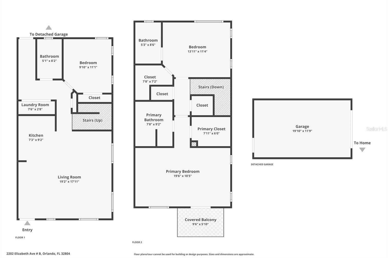 2202 ELIZABETH AVENUE, #B, Orlando, FL 32804 Floor Plan