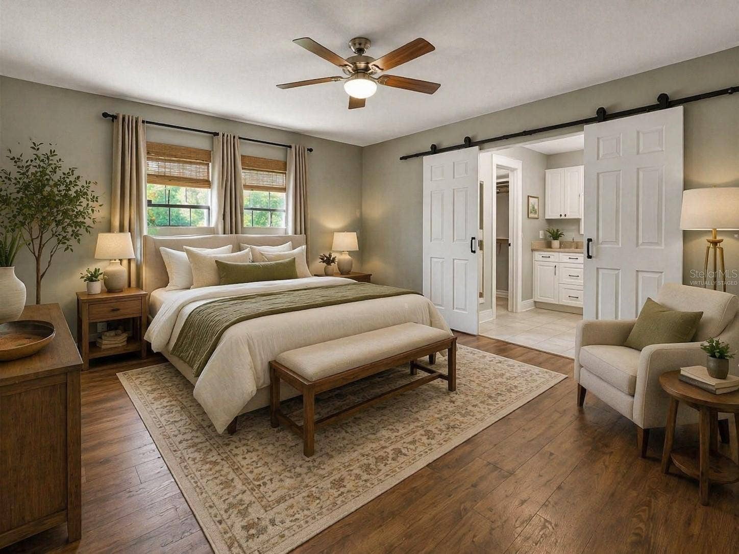 14140 COUNTRY ESTATE DRIVE, Winter Garden, FL 34787 virtually staged. King size bed for the primary suite.