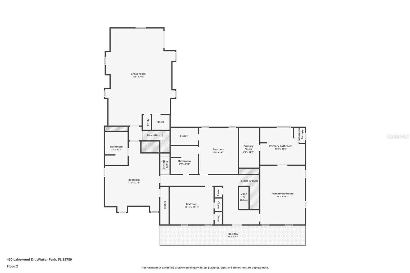 450 LAKEWOOD DRIVE, Winter Park, FL 32789 Second Floor floorplan