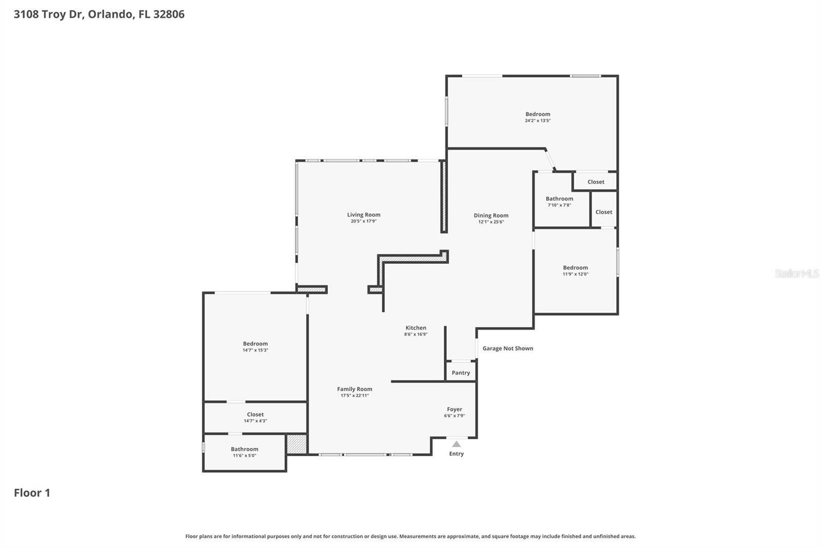 3108 TROY DRIVE, Orlando, FL 32806 Floor Plan