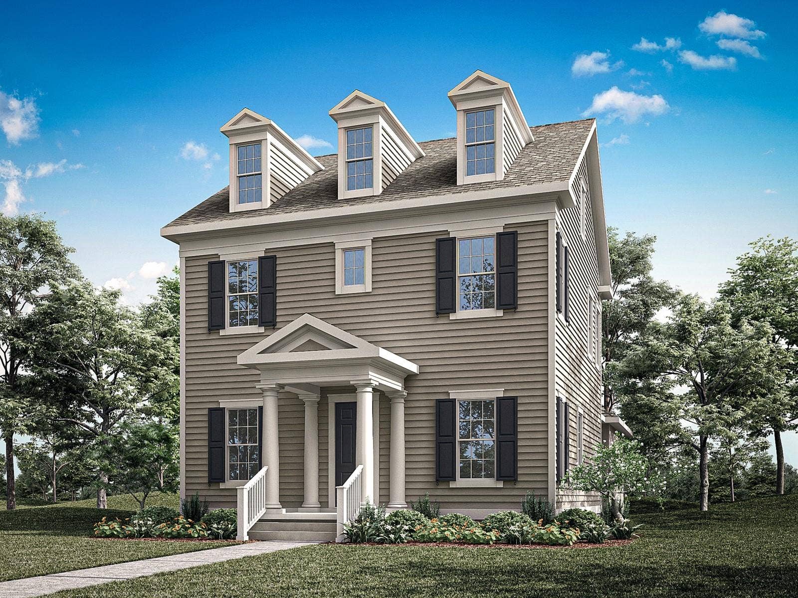 1779 SALTWATER BEND, Celebration, FL 34747 Island Village at Celebration - Hatteras Floorplan - Colonial Elevation - Architect's Rendering