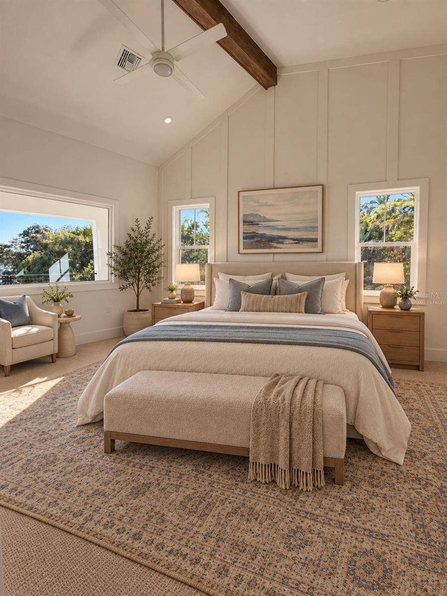 Virtually staged Primary Bedroom