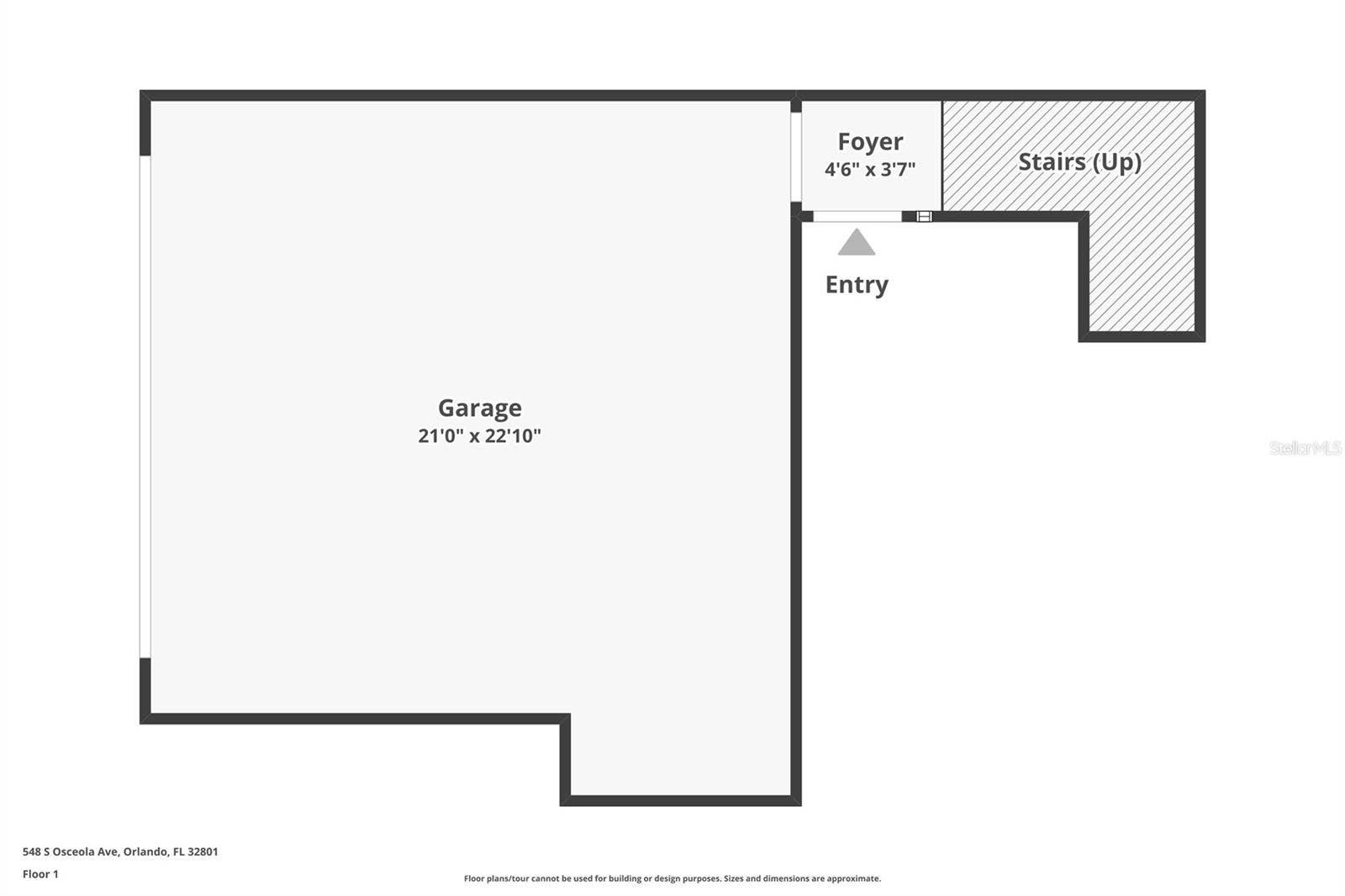 548 S OSCEOLA AVENUE, Orlando, FL 32801 floor plan floor 1