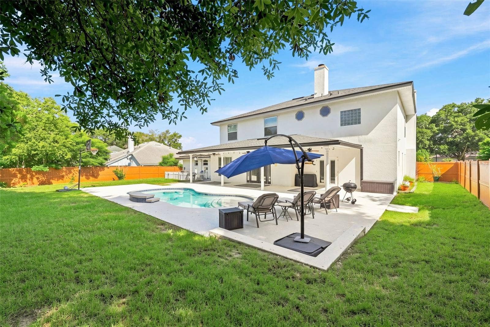 1349 VALLEY PINE CIRCLE, Apopka, FL 32712 Oversized backyard with basketball pad