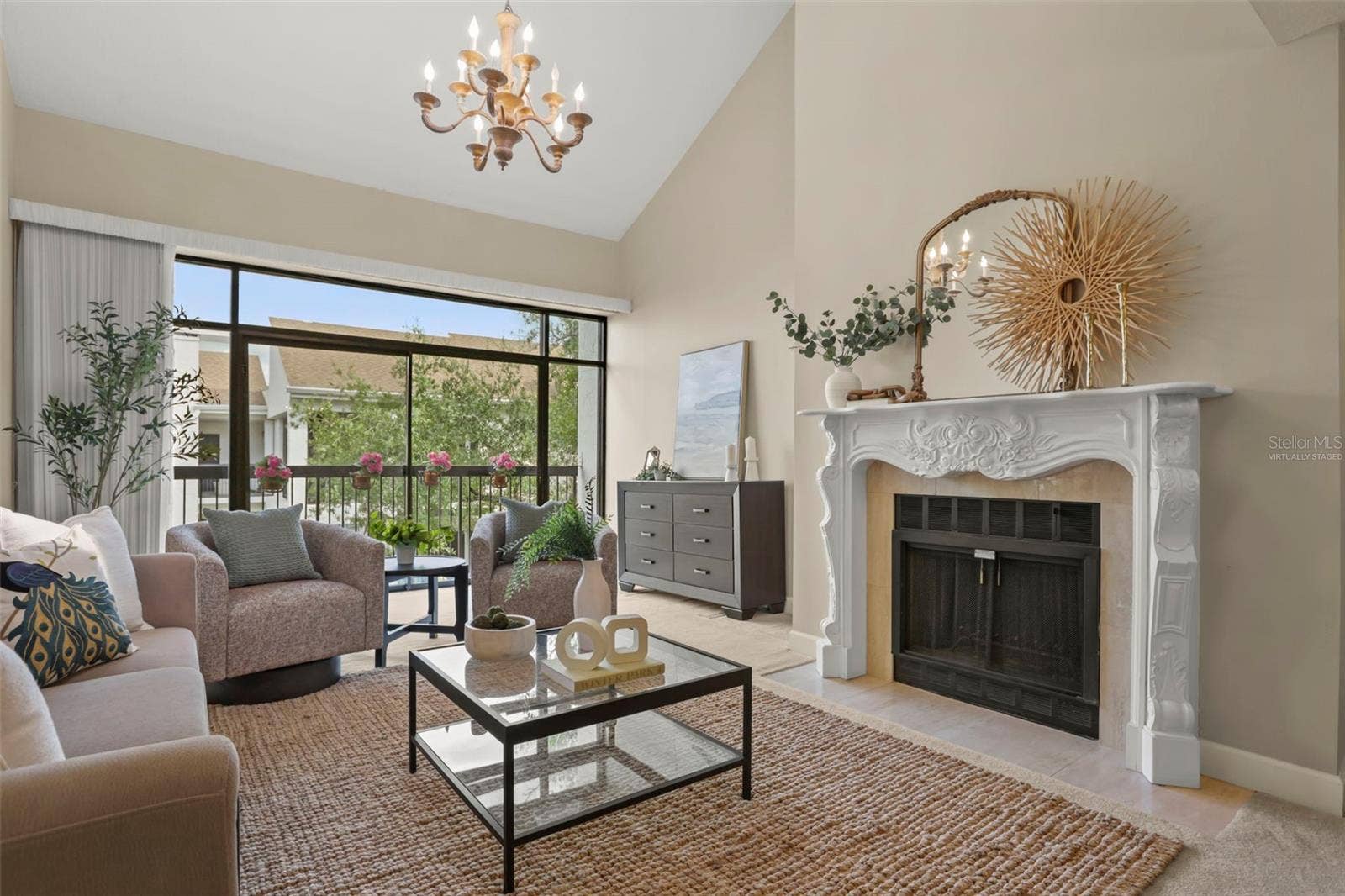 300 CAROLINA AVENUE, #402C, Winter Park, FL 32789 Vaulted ceilings, a wood-burning fireplace, and expansive windows give a hint of how remarkable this condo is.