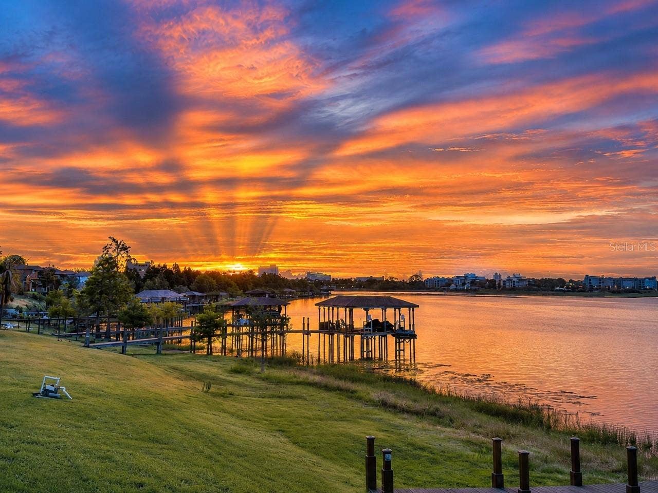 10273 COVE LAKE DRIVE, Orlando, FL 32836 Serene Sunrise over Dock
