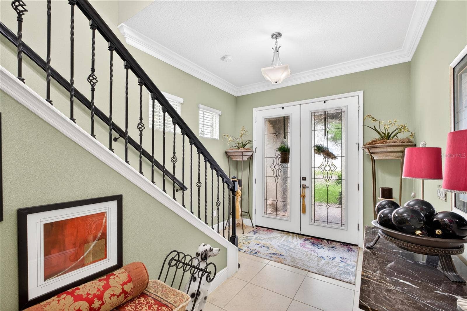 1651 AMSEL FALLS PARK TERRACE, Winter Garden, FL 34787 French Door entrance featuring staircase and foye