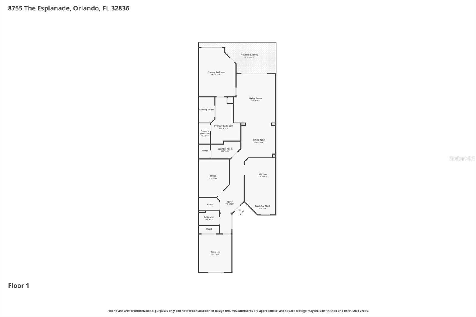 8755 THE ESPLANADE, #104, Orlando, FL 32836 Floor Plan