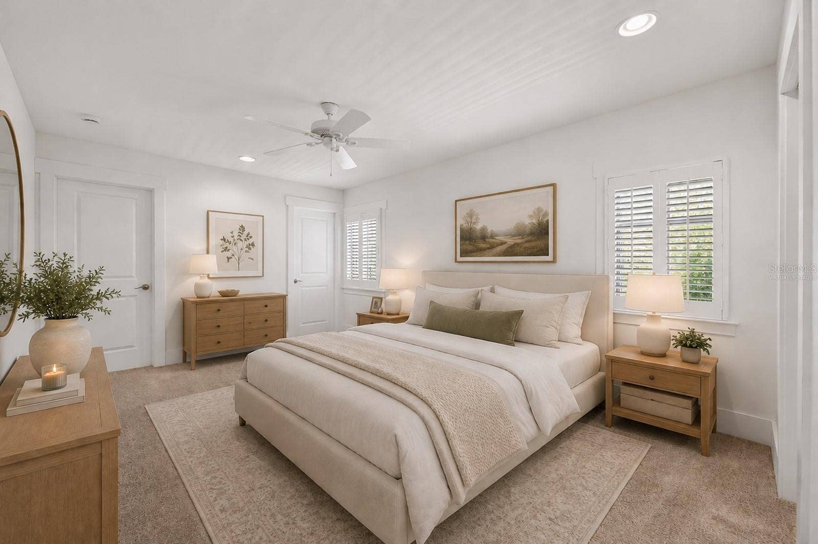 1265 ARLINGTON PL, Winter Park, FL 32789 Large bedroom with two walk-in closets - virtually staged