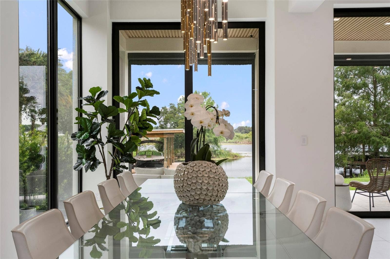 9061 RON DEN LANE, Windermere, FL 34786 DINING ROOM WITH LAKE VIEW