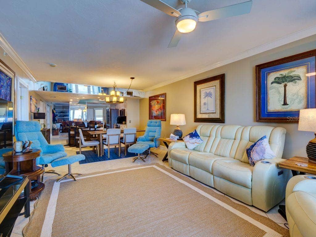 2055 S ATLANTIC AVENUE, #1410, Daytona Beach, FL 32118 Living room to kitchen