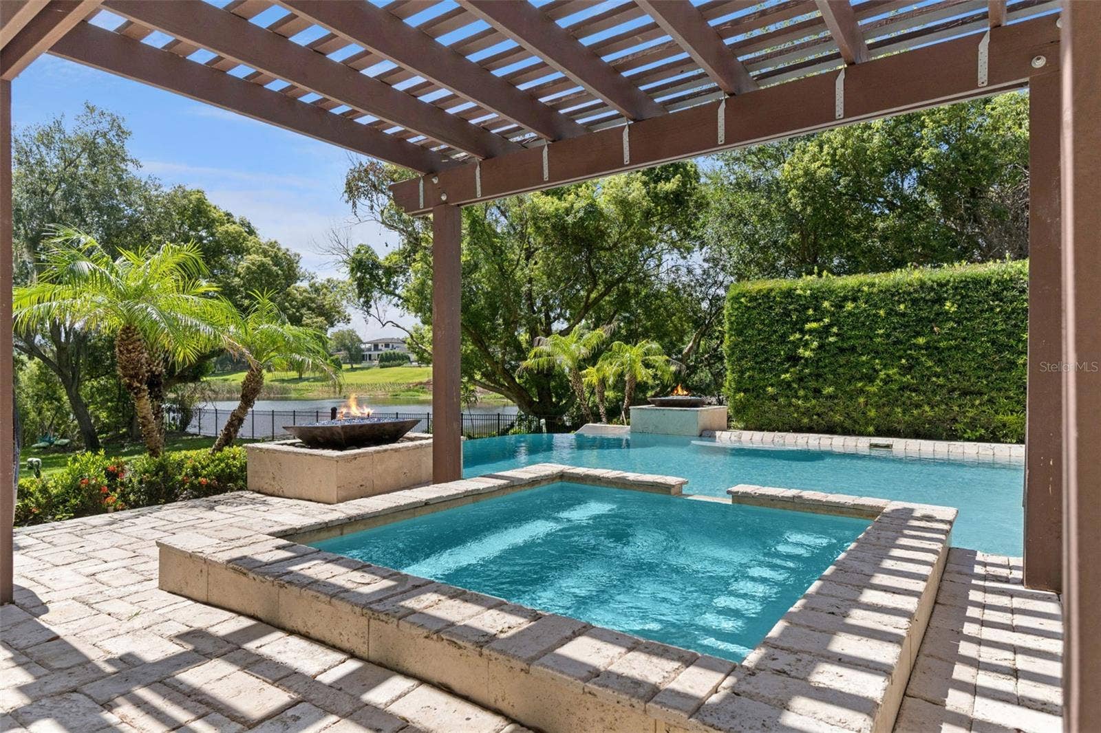 1629 HEMPEL AVENUE, Windermere, FL 34786 Pergola accents the pool experience