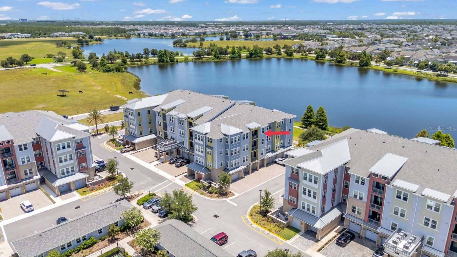 7557 LAUREATE BOULEVARD, #6407, Orlando, FL 32827 Aerial with Lake