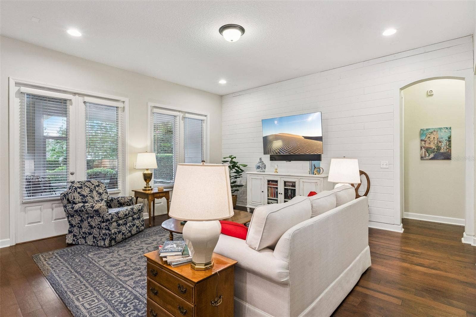 844 OAKLAND PARK BOULEVARD, Winter Garden, FL 34787 Living Room with Double French Doors to Lanai